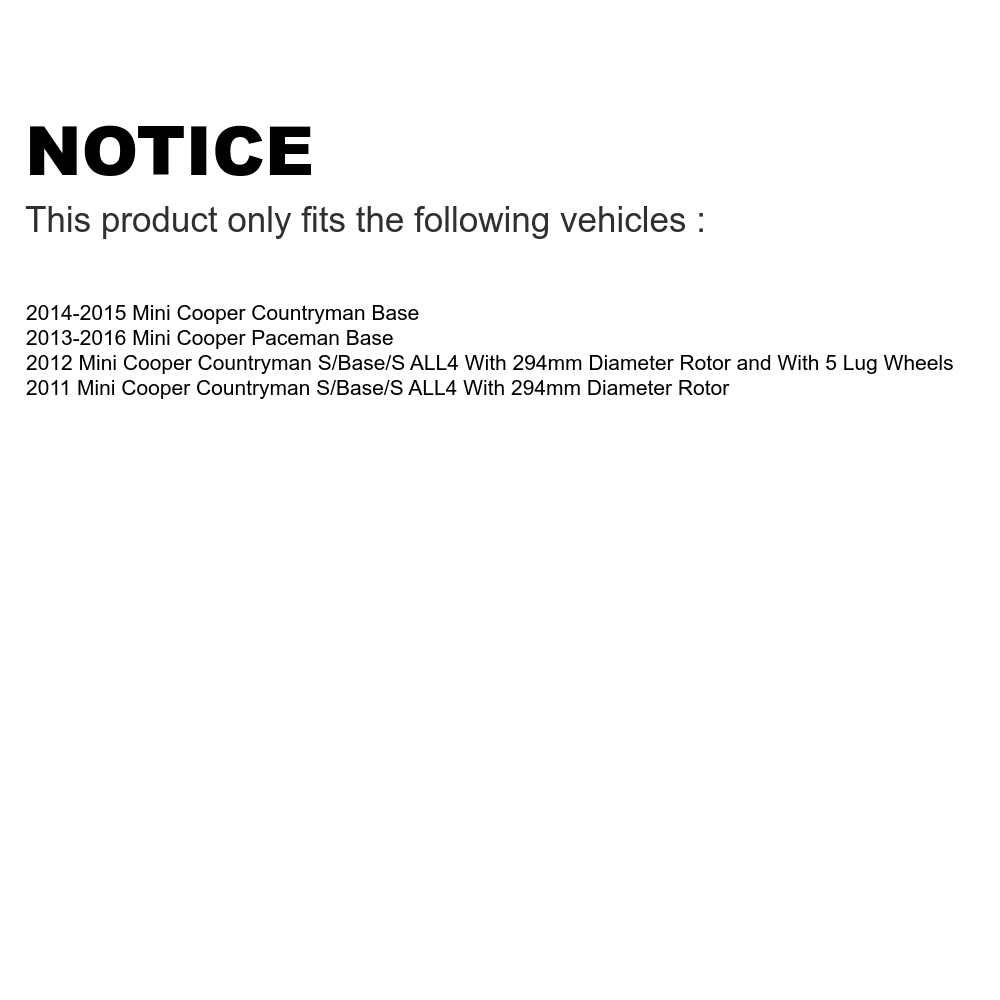 Front Coated Disc Brake Rotors And Semi-Metallic Pads Kit G333