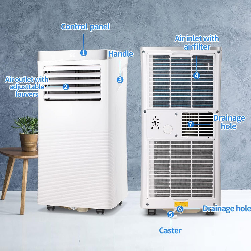 White Portable Air Conditioner with Remote Control D40200