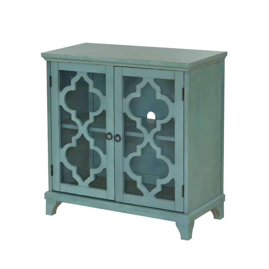 Blue Two Door Wood Chest W69225