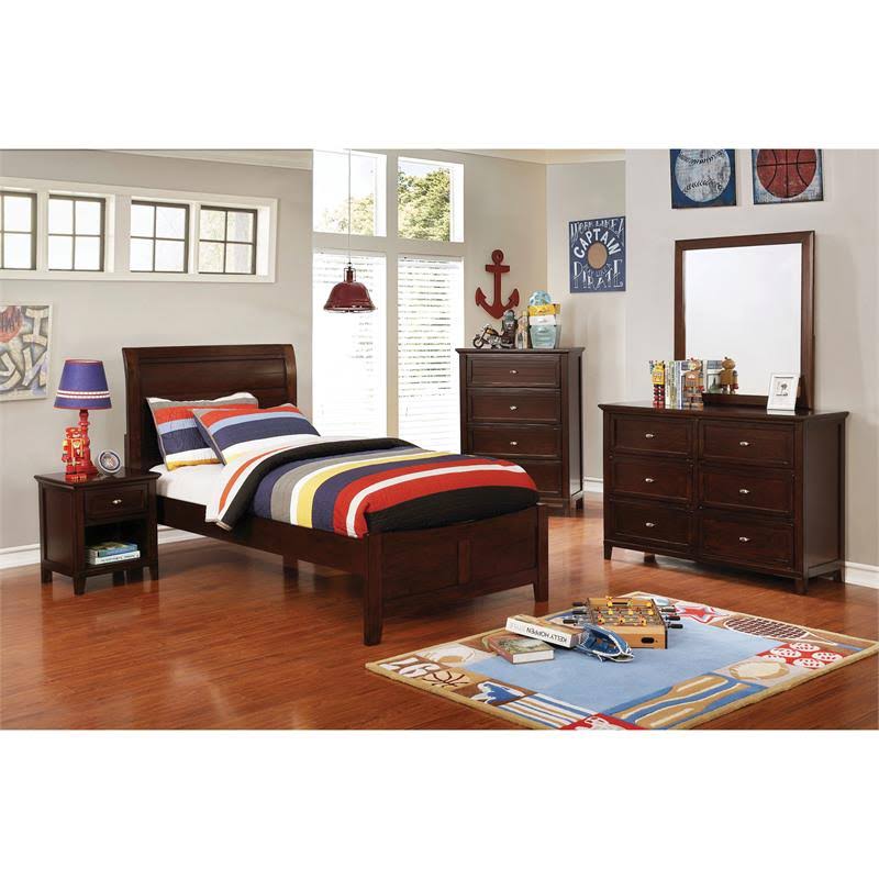 Brown Cherry Youth Full Bed W8048