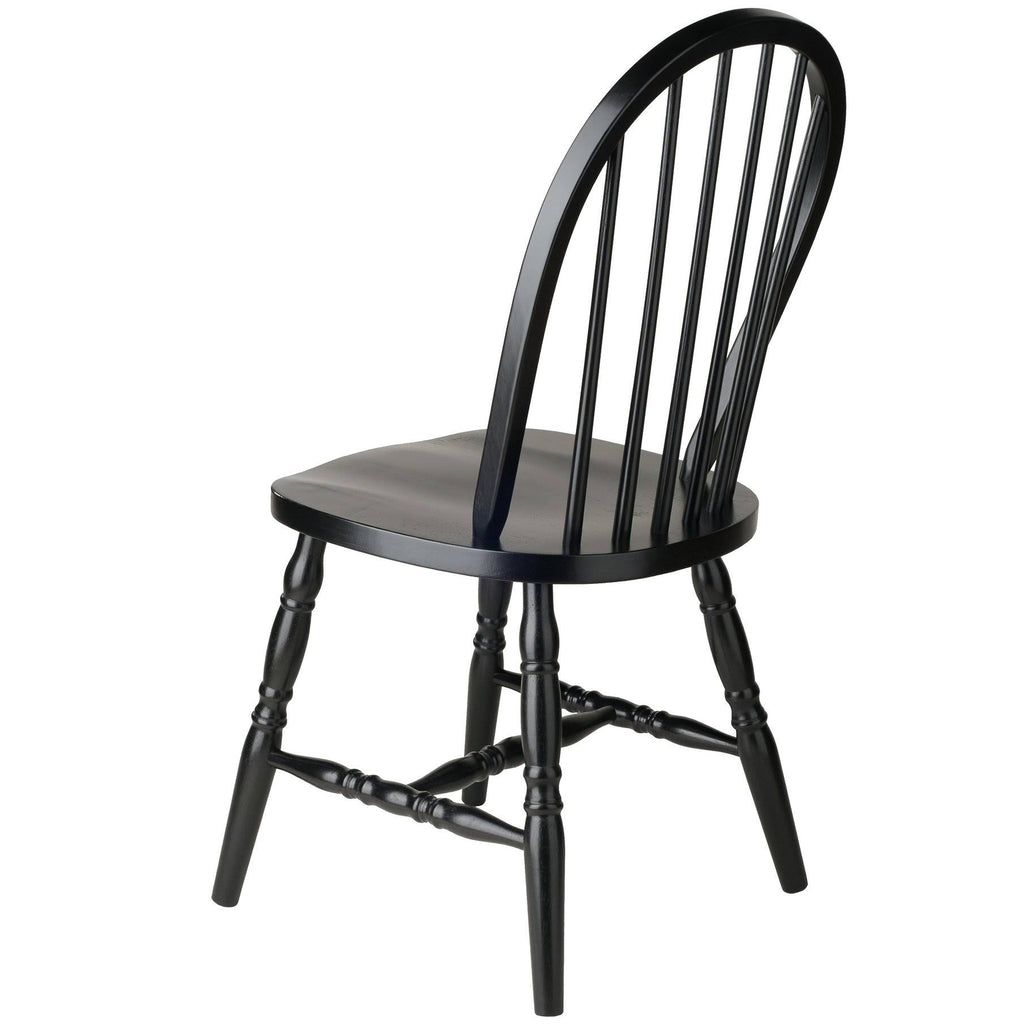 Set of 2 Windsor Chairs Black E34324
