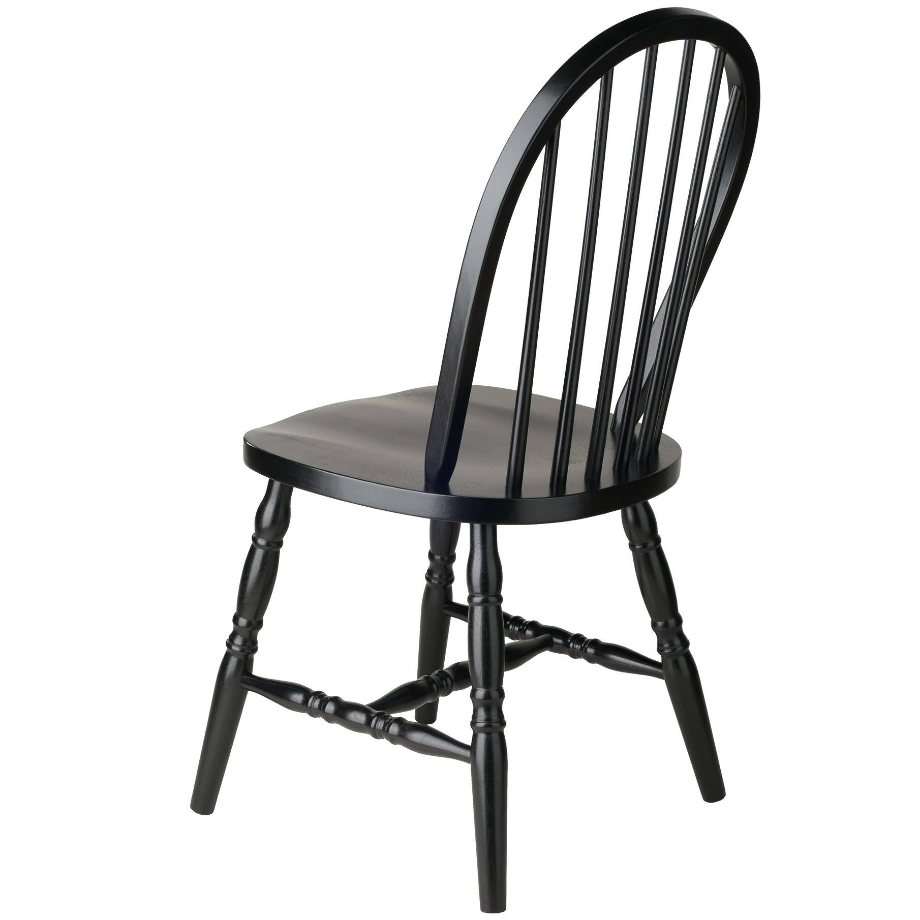 Set of 2 Windsor Chairs Black E34324
