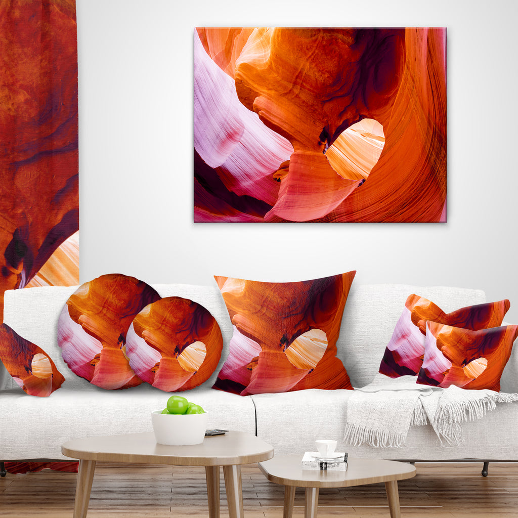 Antelope Canyon Landscape Photo Throw Pillow 12x20 N259716