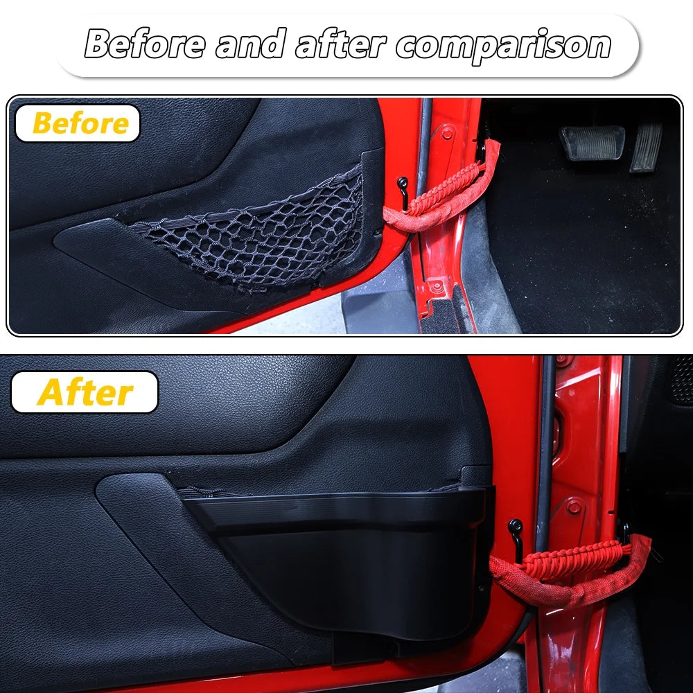 Black Front Door Storage Organizer Box for Jeep Wrangler JK JKU 2011-2017 E7371
