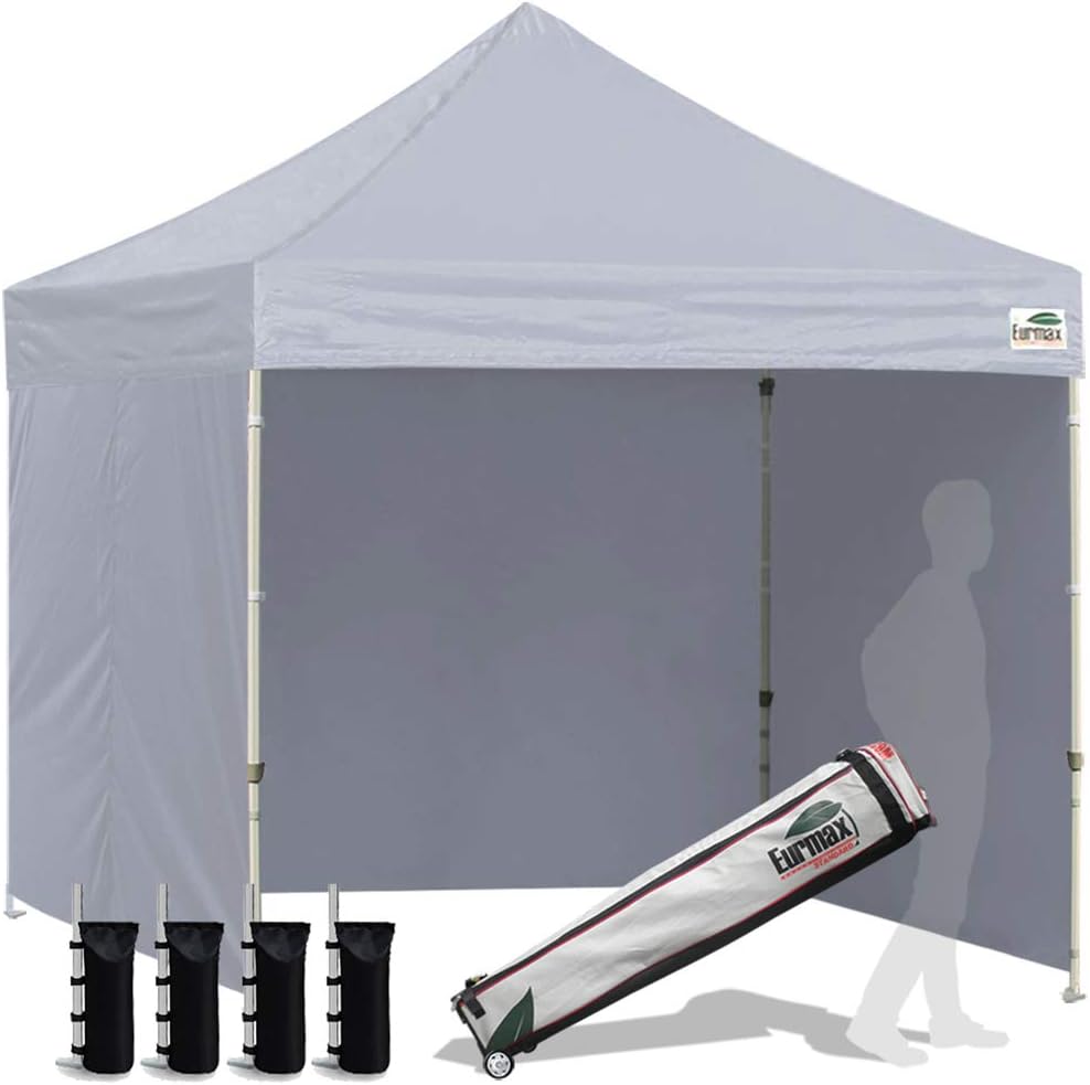 10'x10' Pop-up Canopy Tent with 4 Removable Side Walls and Roller Bag F578160