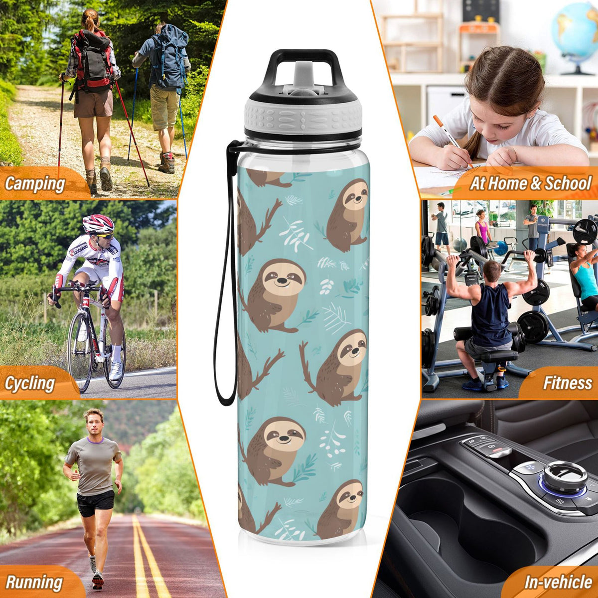 32oz Tritan Leakproof BPA Free Clear Water Bottle with Straw G54419