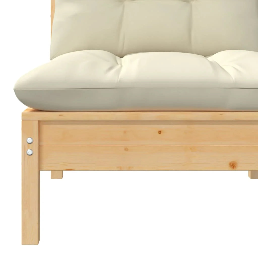 Patio Sofa with Cushions Solid Pinewood E34632
