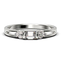 1.00 Carat Baguette Cut Diamond Moissanite Engagement Ring in 10K Solid White Gold C9208