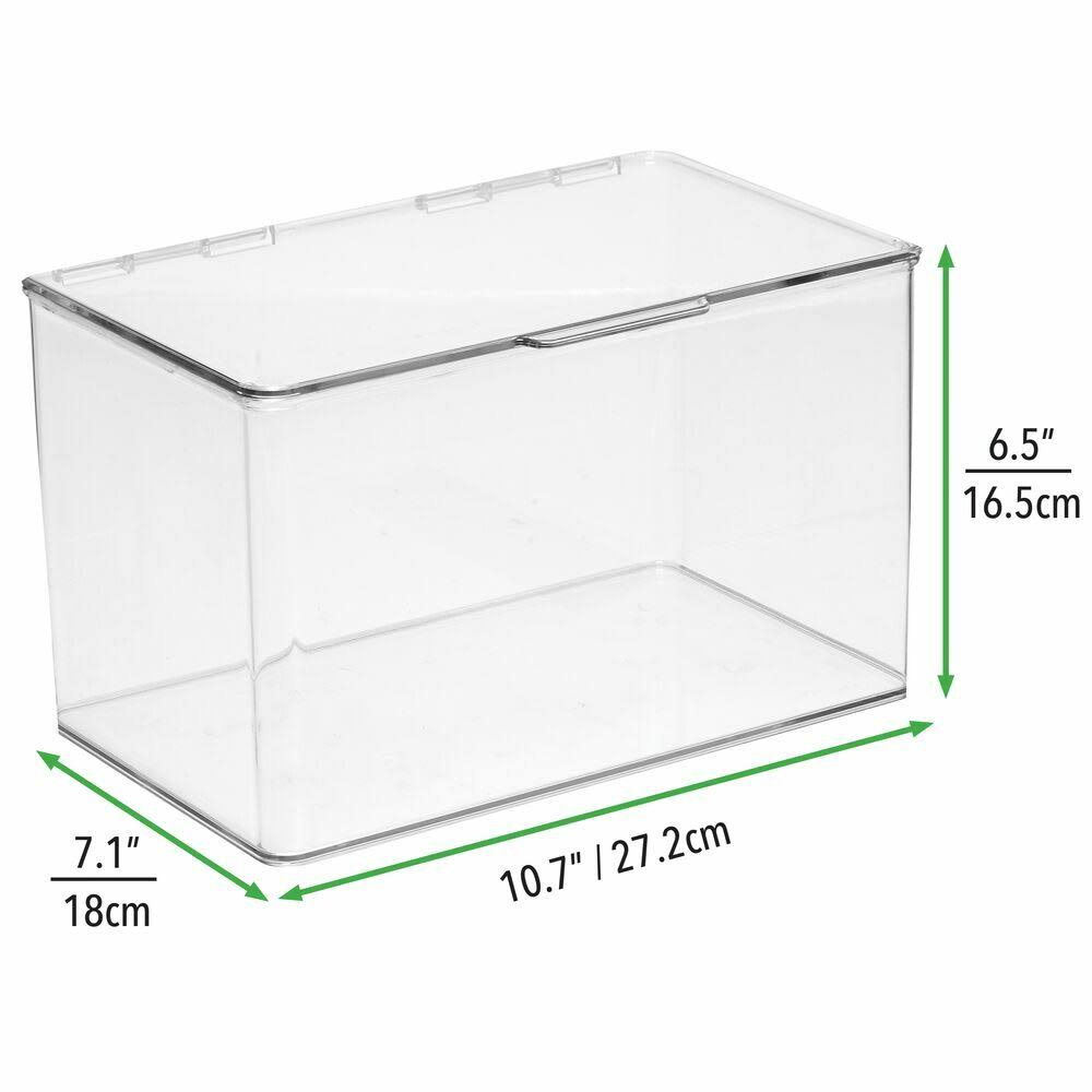 Clear Plastic Desk Organizer Bin Box, 8 Pack W5497
