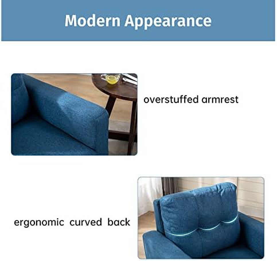 Blue Upholstered Tufted Accent Chair O6625