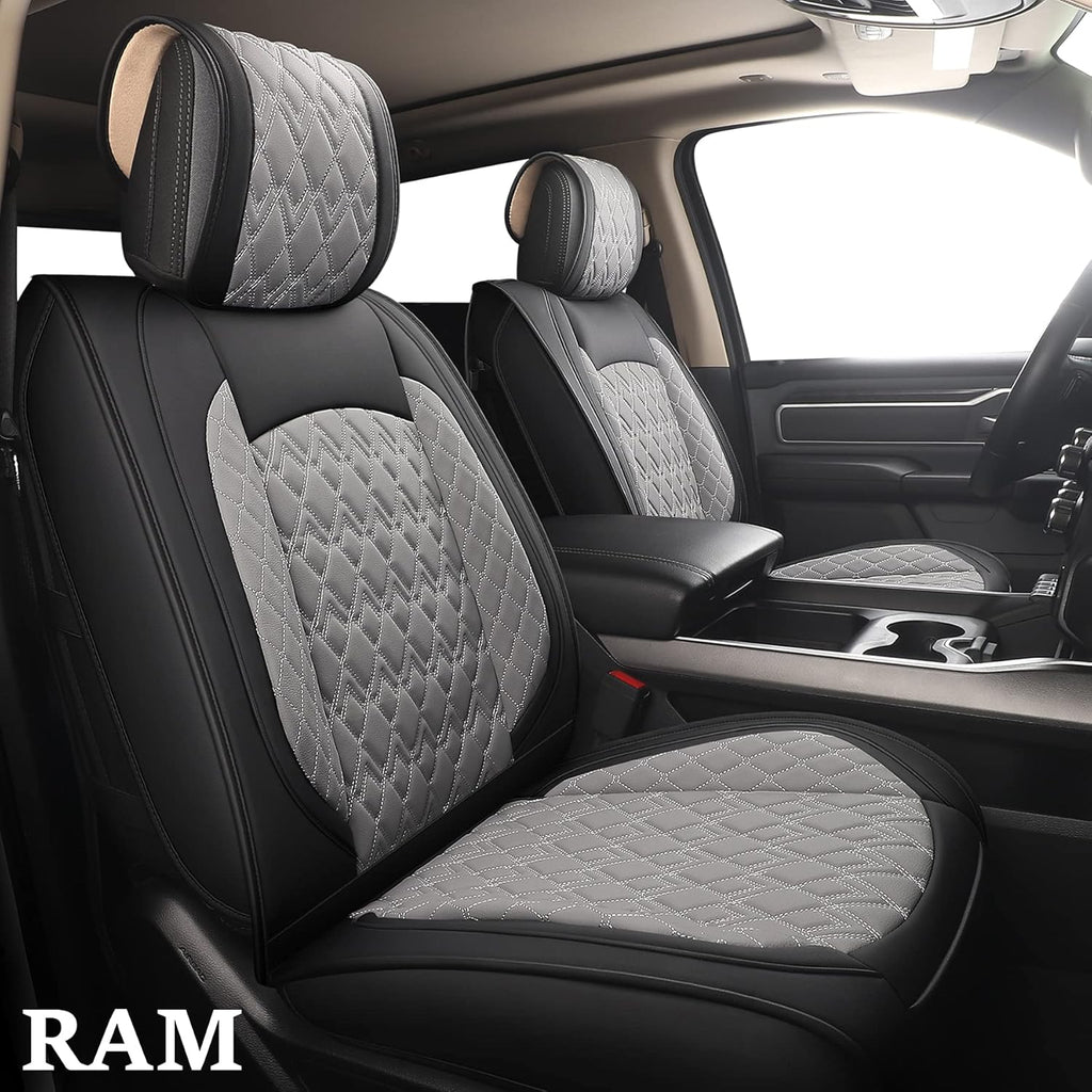 2 Pcs Front Waterproof Synthetic Leather Car Seat Covers O389183