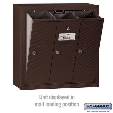 Bronze 3 Door Vertical Mailbox O569