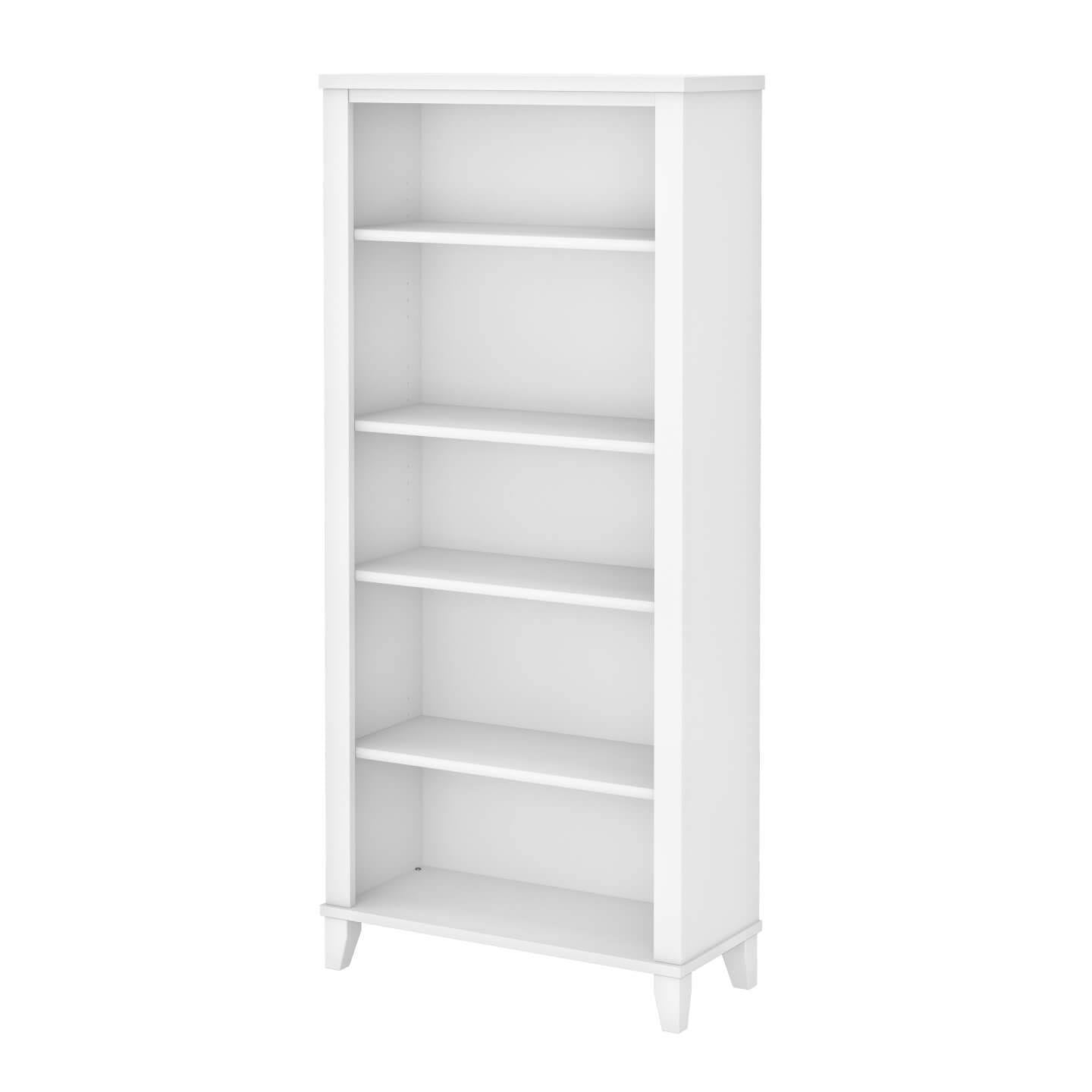 5-Shelf Bookcase in Storm Gray and White F5519