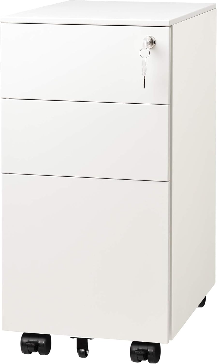 White 3 Drawer Mobile Filing Cabinet H84978