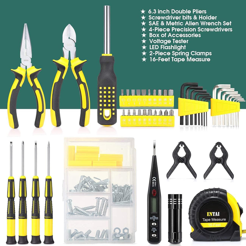 218-Piece Hand Tool Set with Solid Carrying Tool Box G398