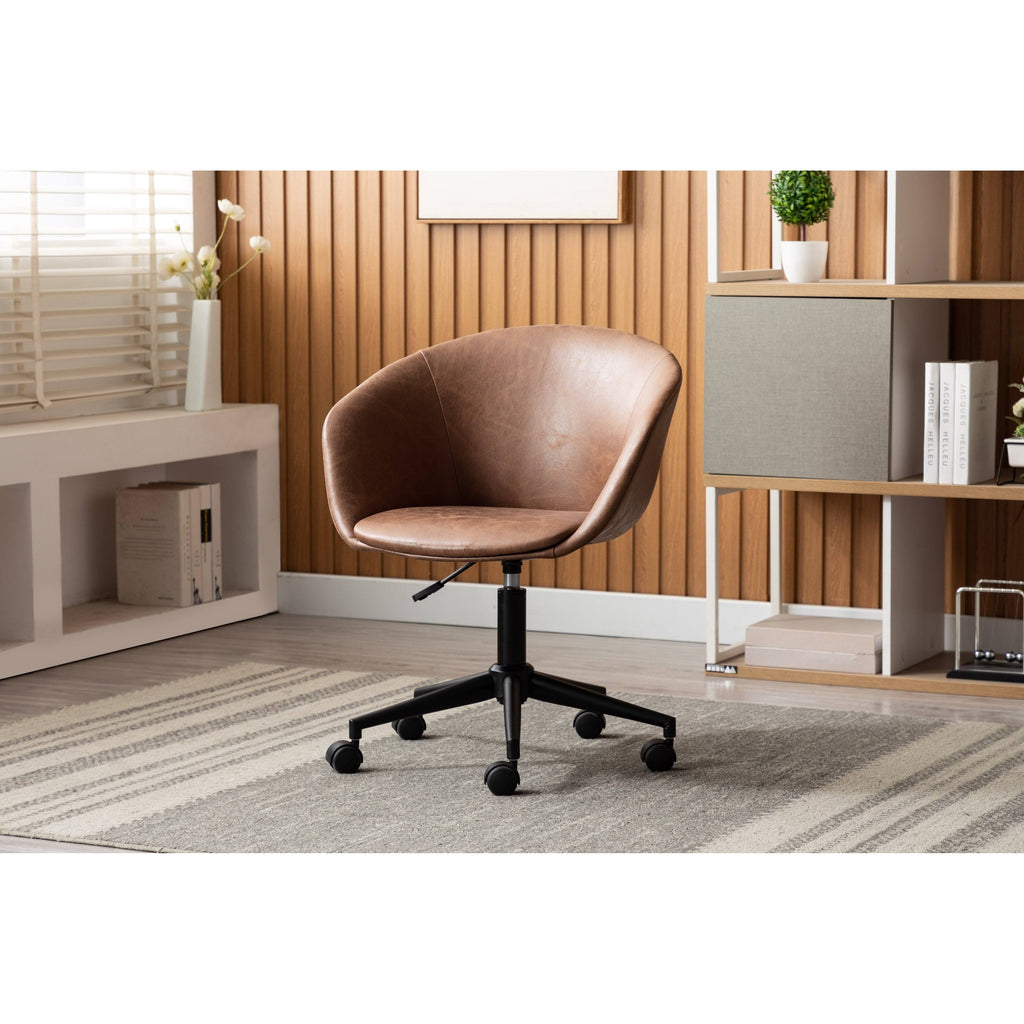 Modern Barrel Shaped Adjustable Swivel Office Chair - Black M194462