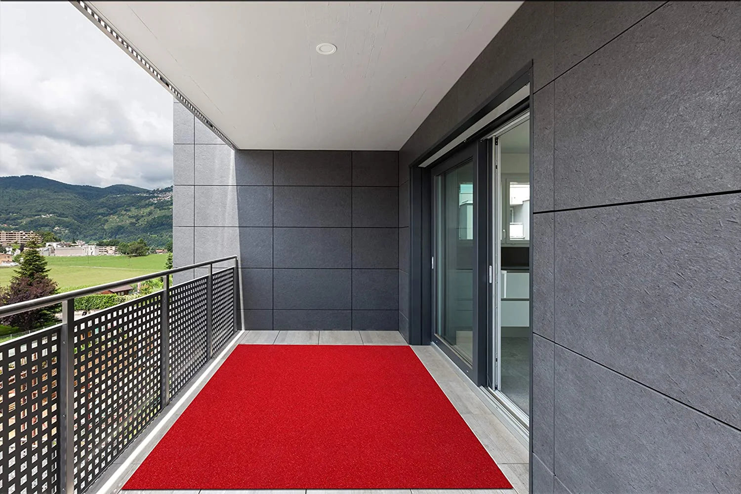 Red 100% UV Olefin Indoor/Outdoor Area Rugs W222922