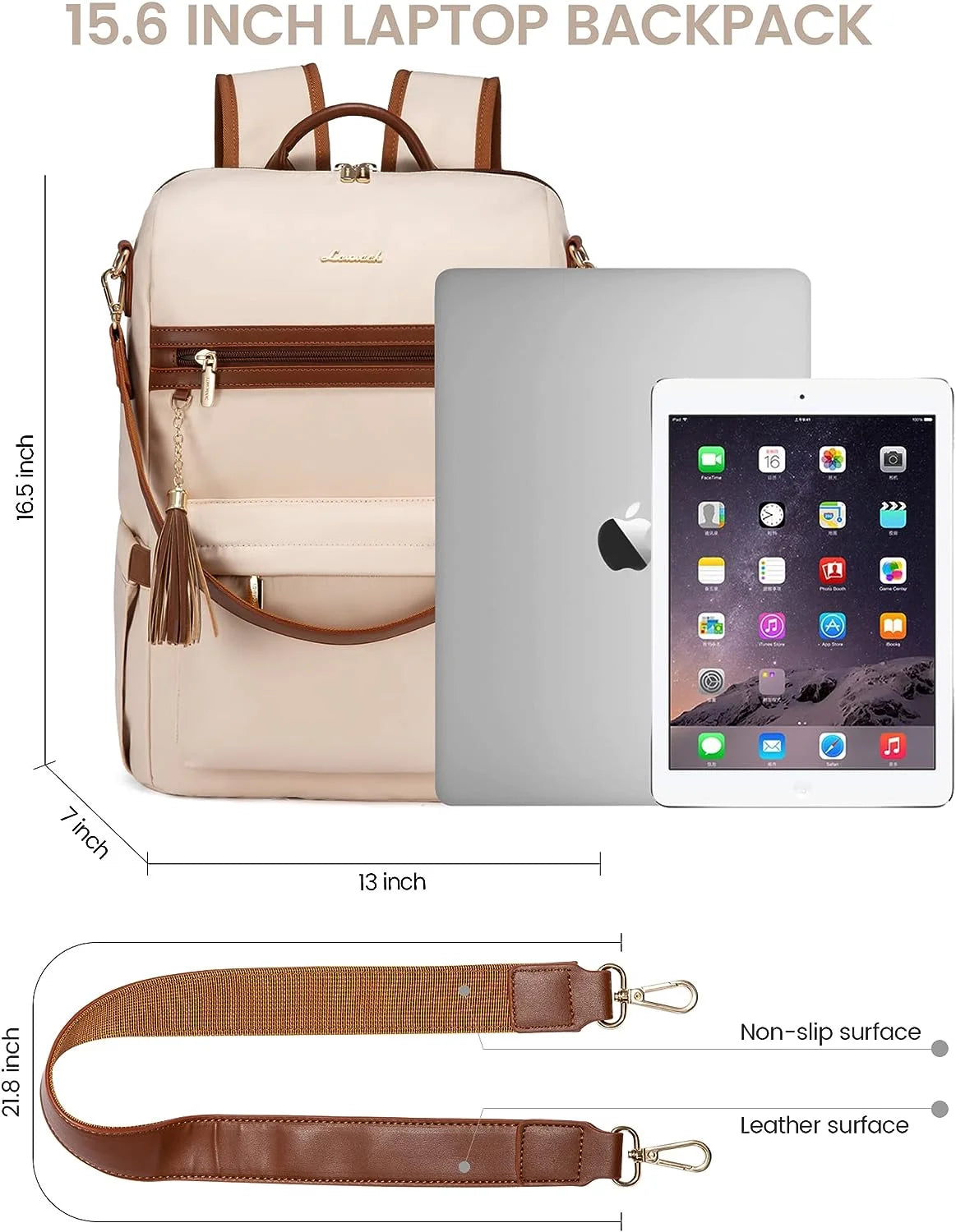 15.6" Laptop Backpack with USB Port Convertible Daypack U990