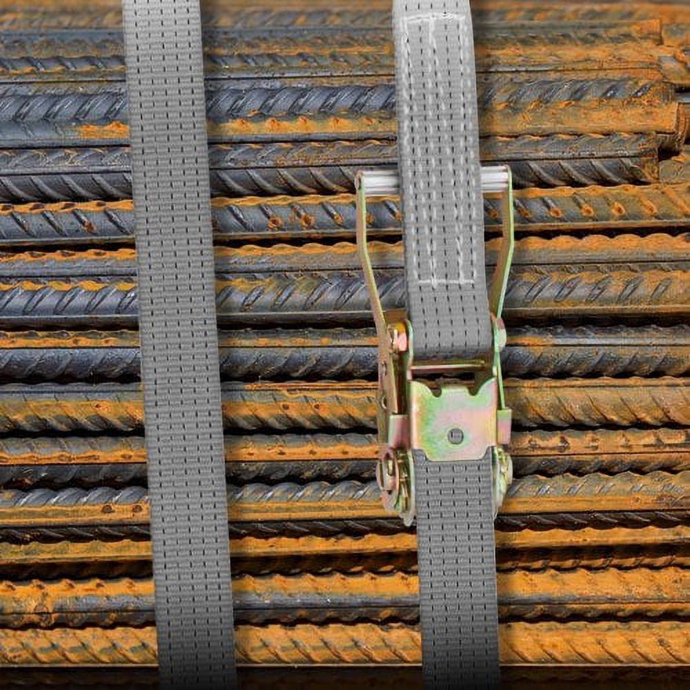 Heavy Duty Ratchet Straps with Snap Hooks, 4000 lbs Working Load H31197