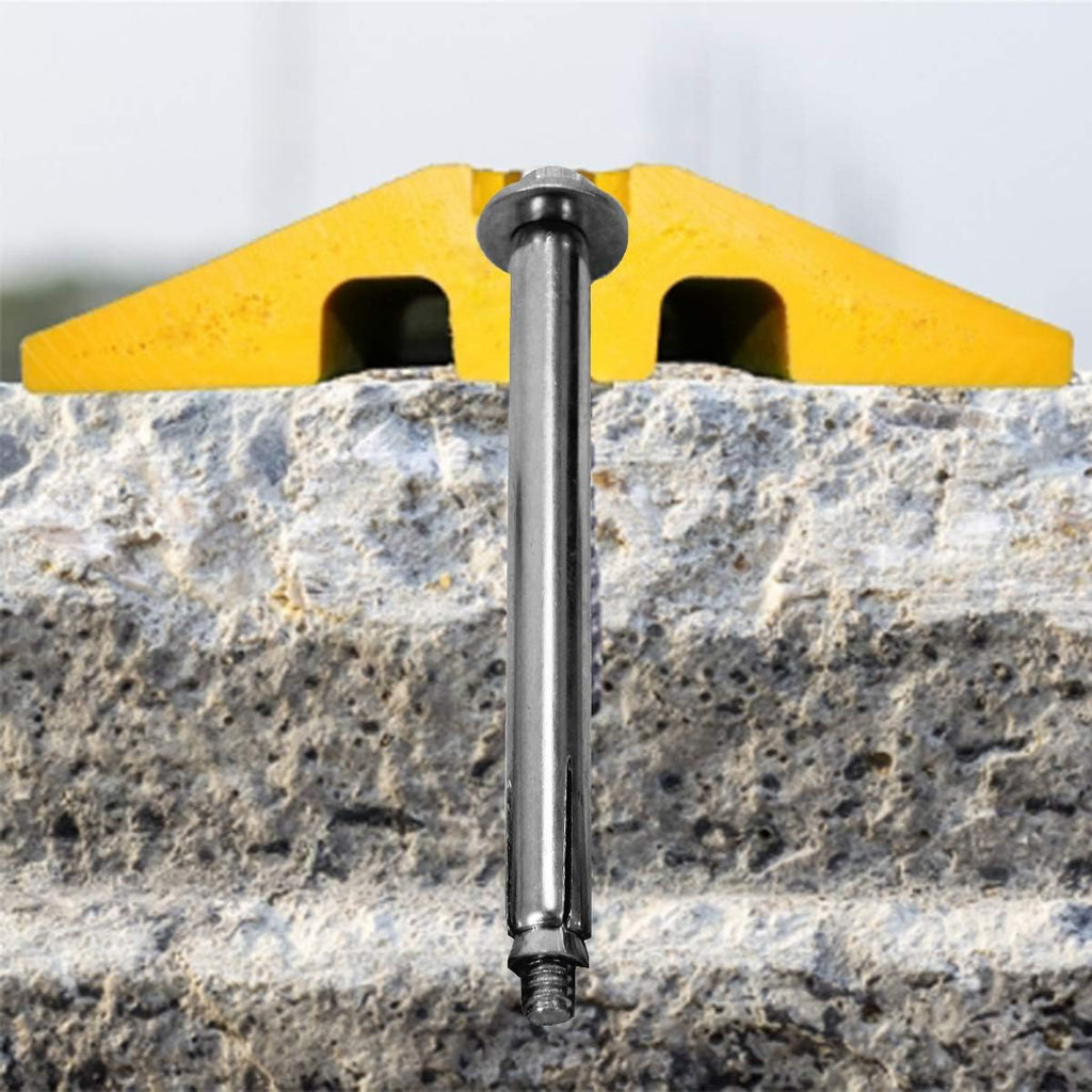 2 Channel Heavy Duty Rubber Speed Bumps with 3 Bolts, Pack of 2 Q938