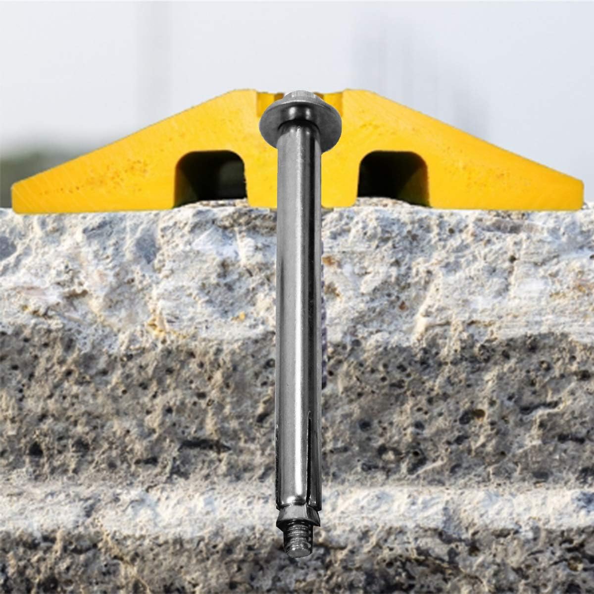 2 Channel Heavy Duty Rubber Speed Bumps with 3 Bolts, Pack of 2 Q938