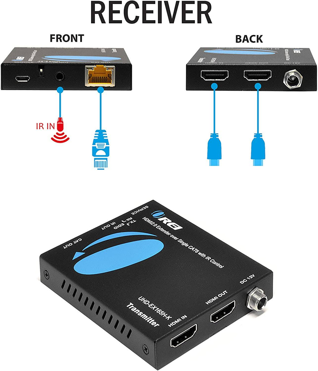 HDMI Extender UltraHD Over Single Cat6/Cat7 Cable 4K @ 60Hz with HDR & IR Control X7023