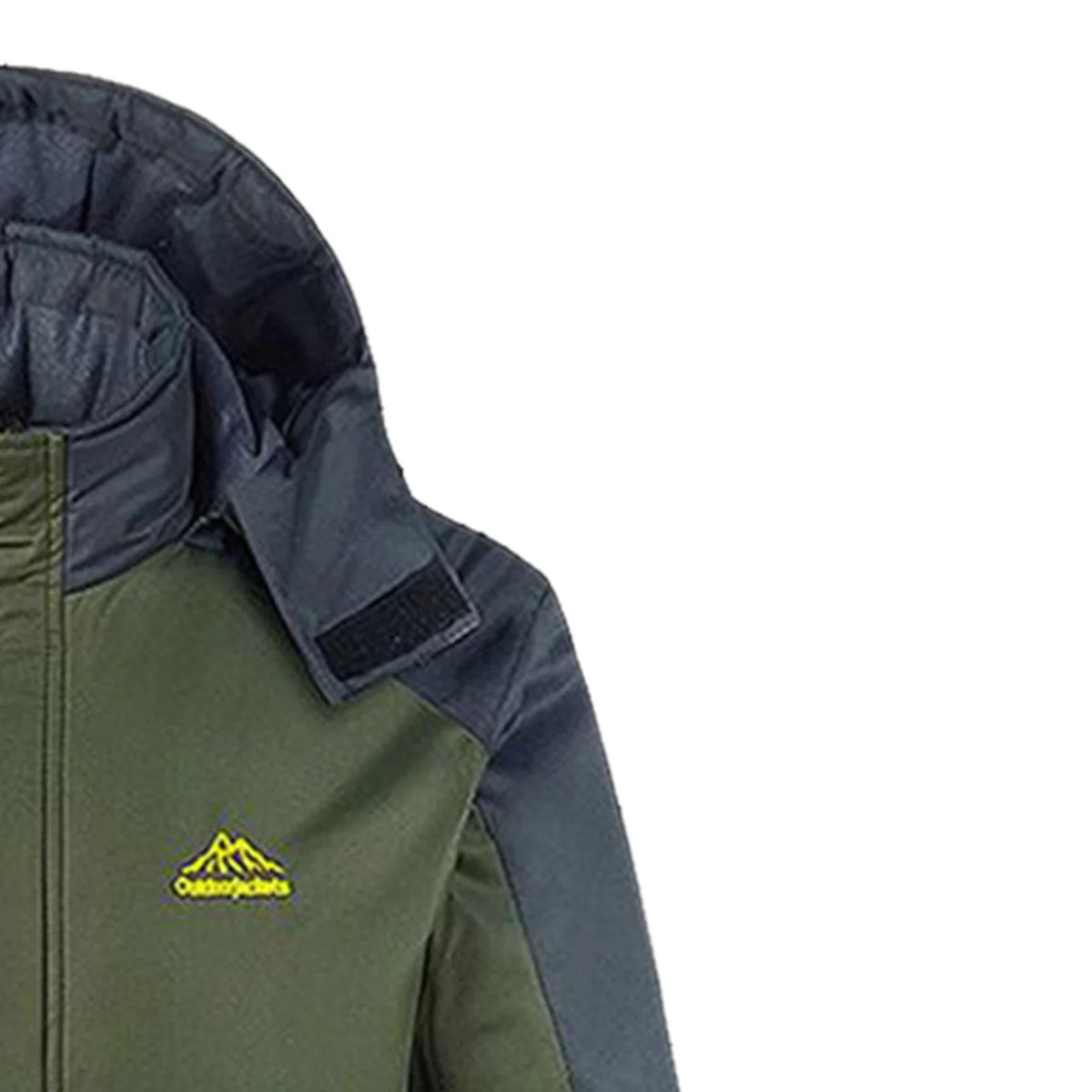 Green Waterproof Ski Jacket with Removable Hood F853