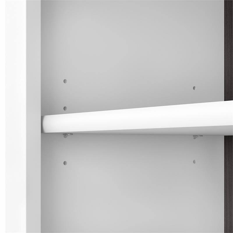 5-Shelf Bookcase in Storm Gray and White F5519