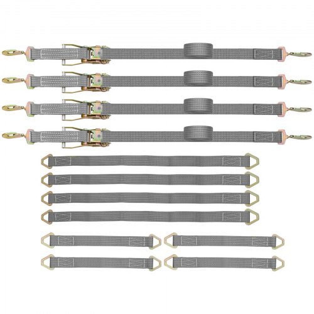 Heavy Duty Ratchet Straps with Snap Hooks, 4000 lbs Working Load H31197