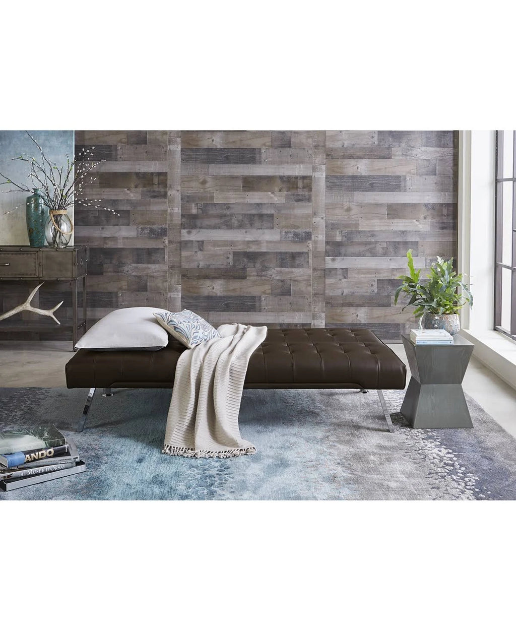 Leather Foldable Futon Sofa Bed Camel S19773