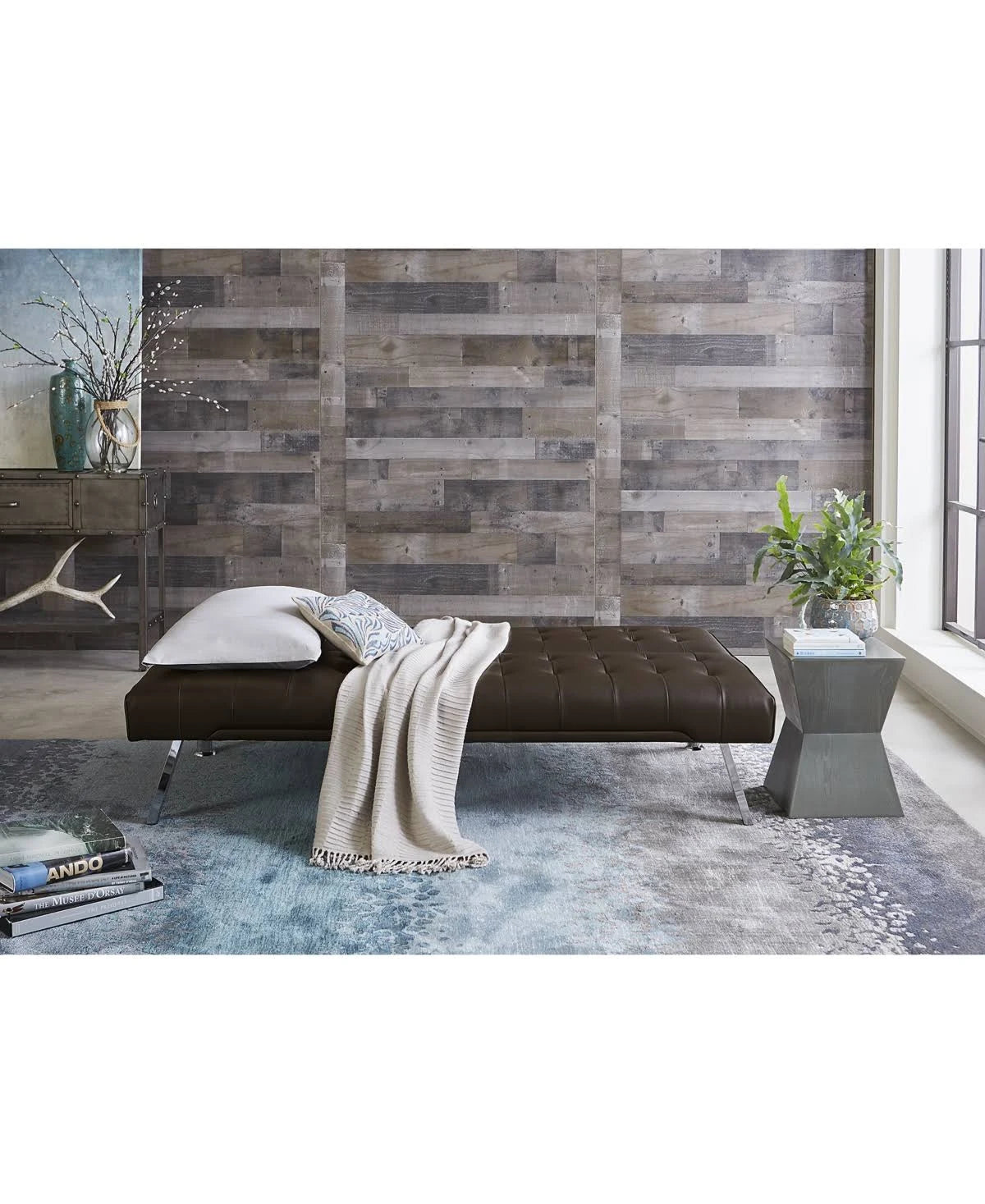 Leather Foldable Futon Sofa Bed Camel S19773
