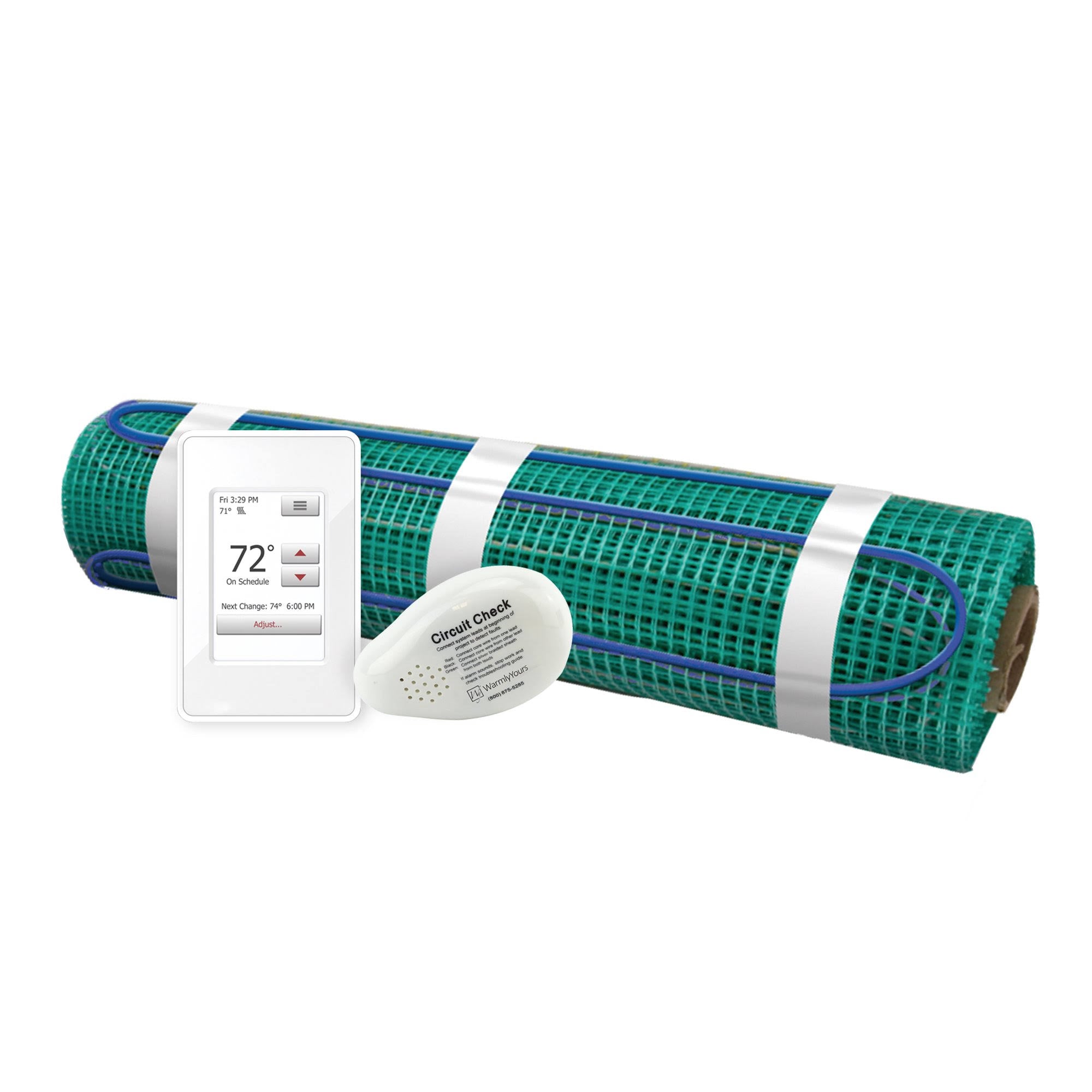 Floor Heating Kit 120V Tempzone Flex Roll 1.5 x 15, Touch Screen Thermostat C60646