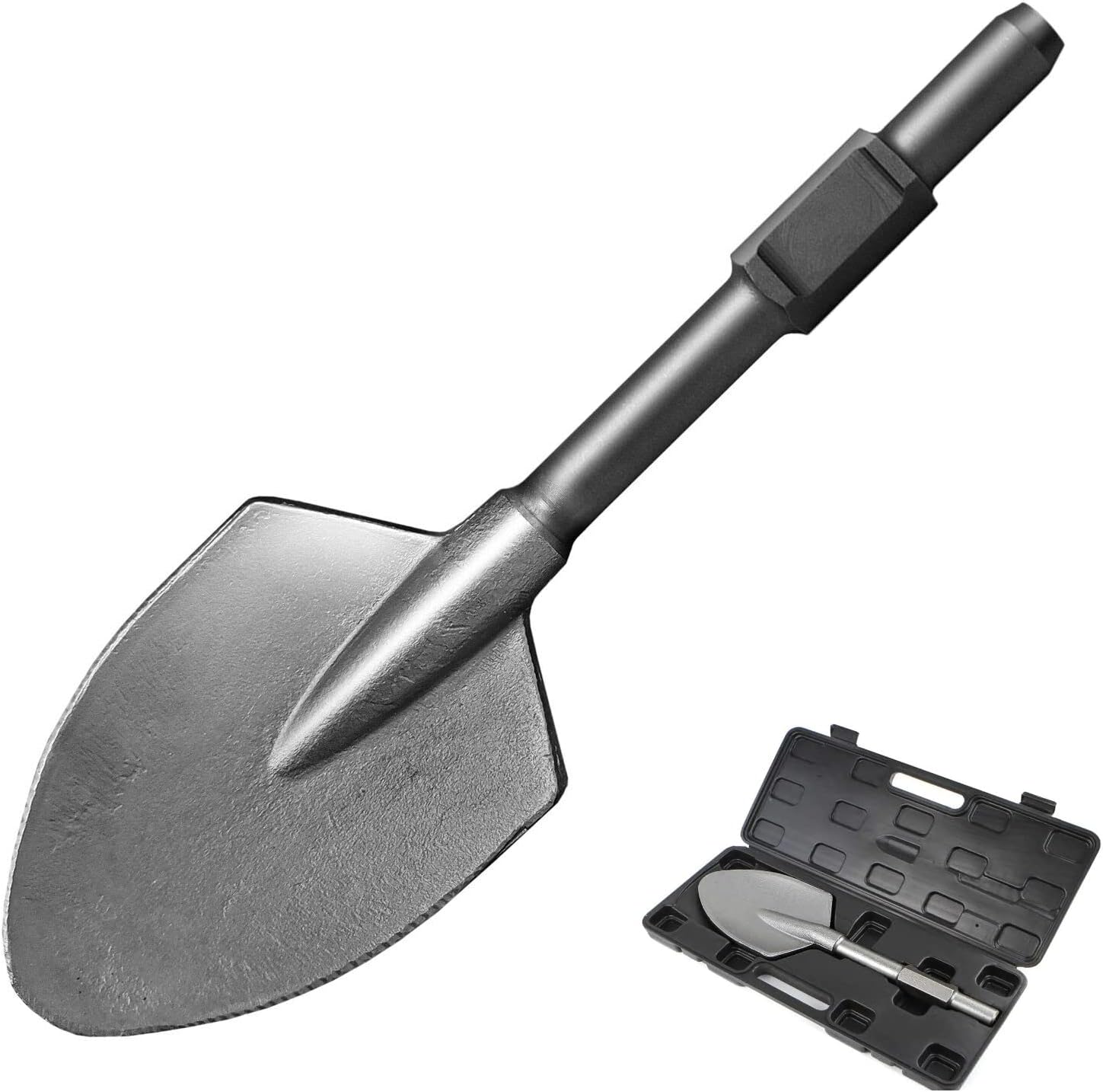 Clay Spade Chisel Bit, 1-1/8" Hex Shank, 17.3" × 5.3", Pack of 2 R201562