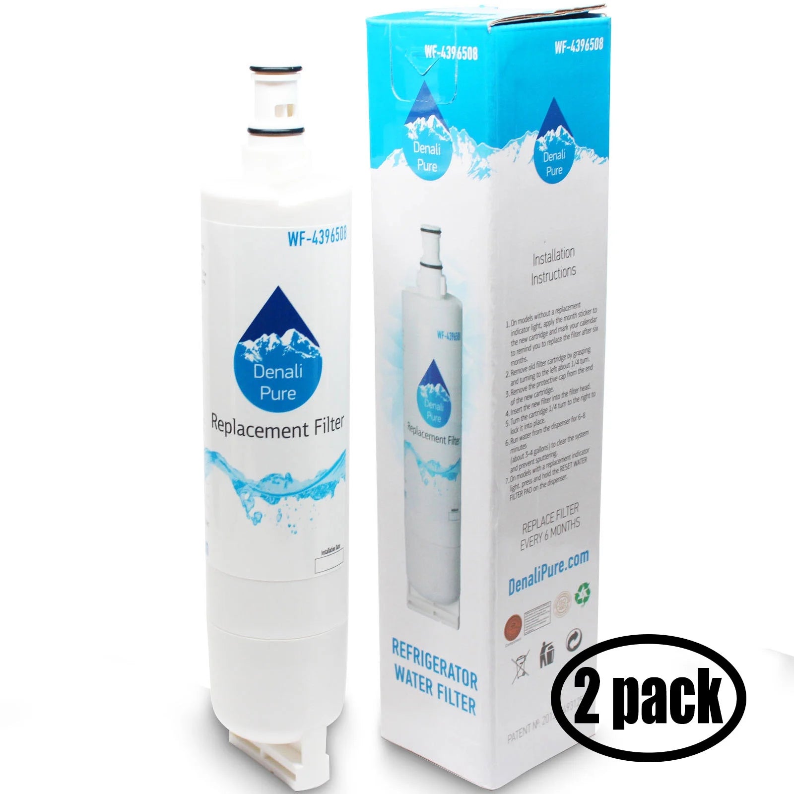 2-Pack Refrigerator Water Filter Cartridge I842850