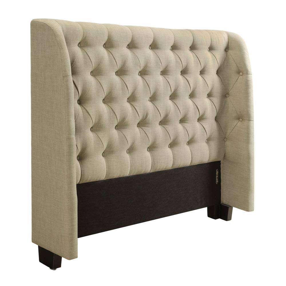 California King-Size Tufted Headboard in Toast Linen Q7208