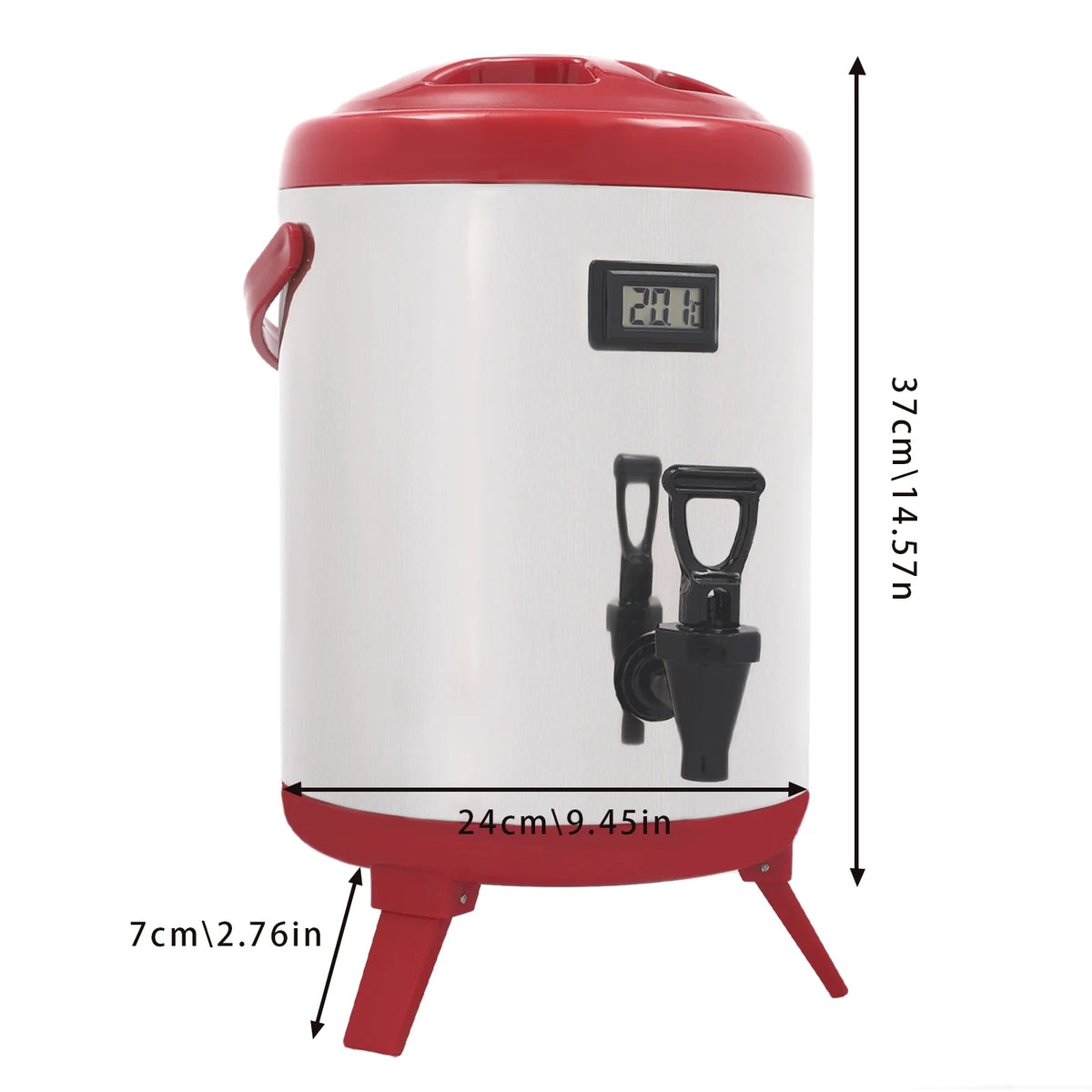 8L Stainless Steel Hot Beverage Dispenser with Thermometer J977