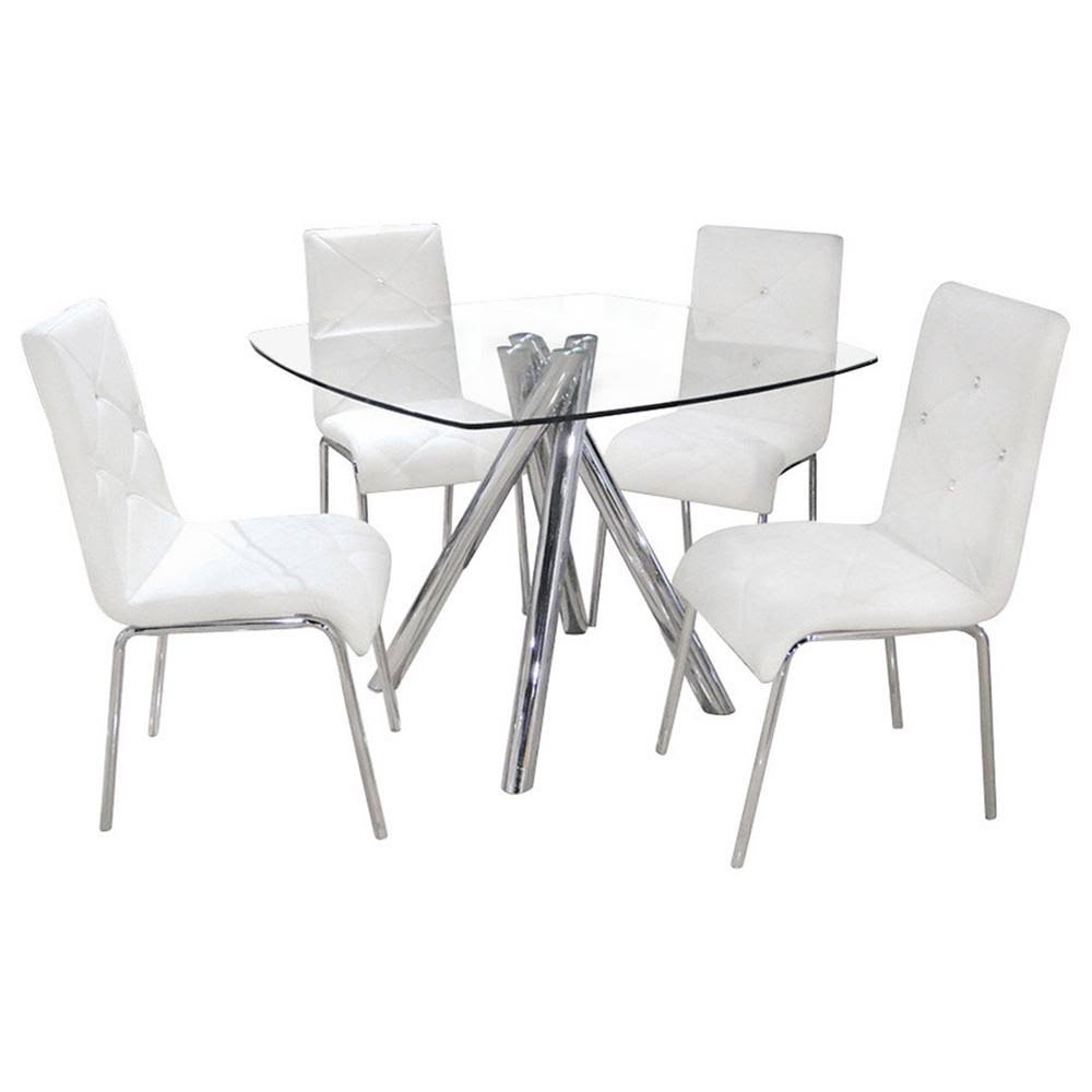 5 Pcs Square Glass Dinette Set E422