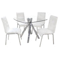 5 Pcs Square Glass Dinette Set E422