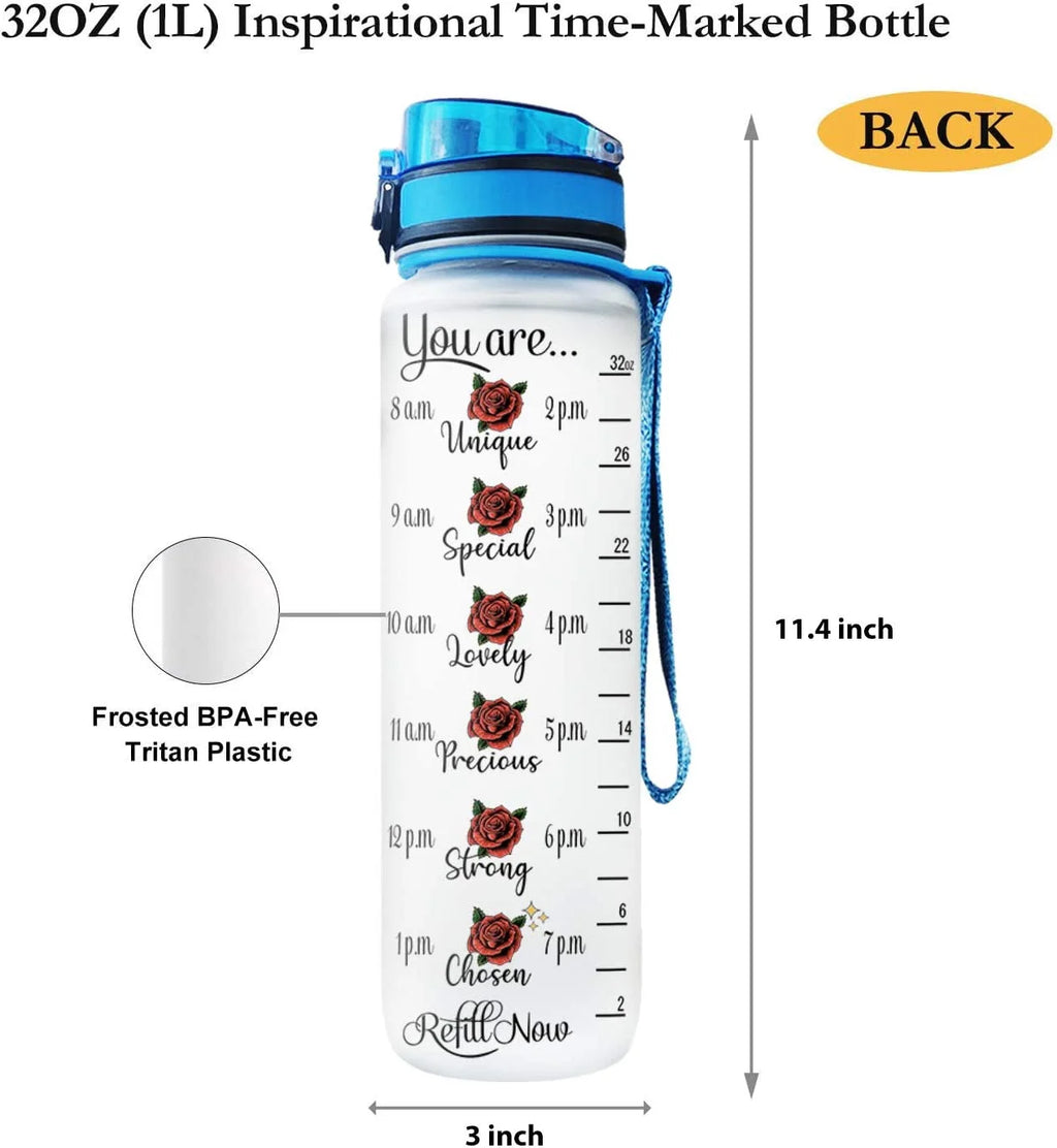 32oz Motivational Water Bottle with Time Marker K201386