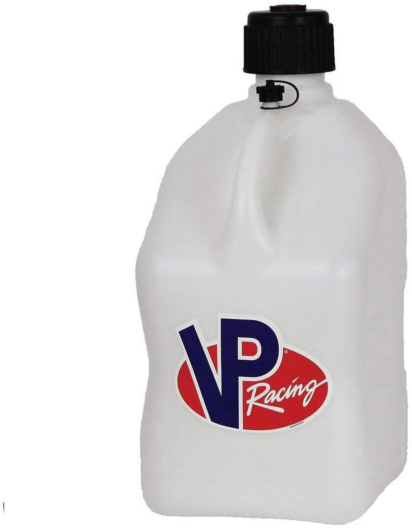White 5-Gallon Racing Fuel Jug Utility Can Container with 14-Inch Hose M24992