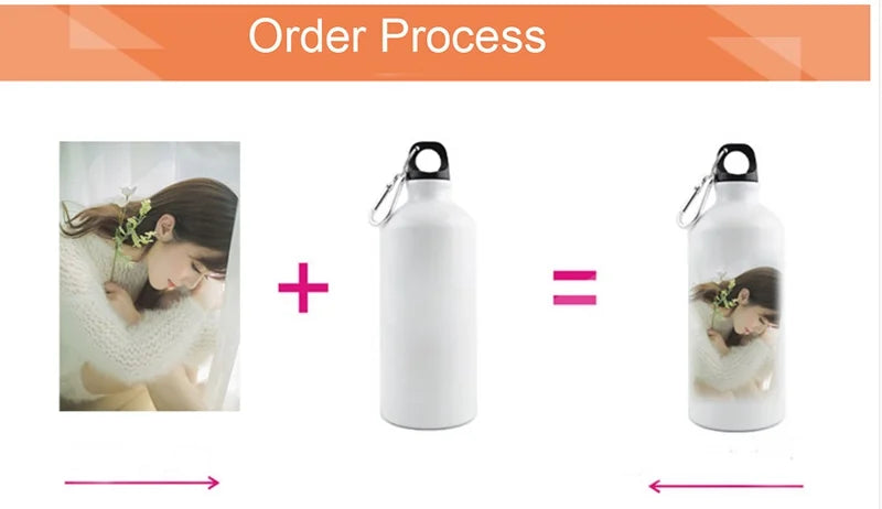 5pcs 600ml Blank Coated Sublimation Aluminium Water Bottle T854