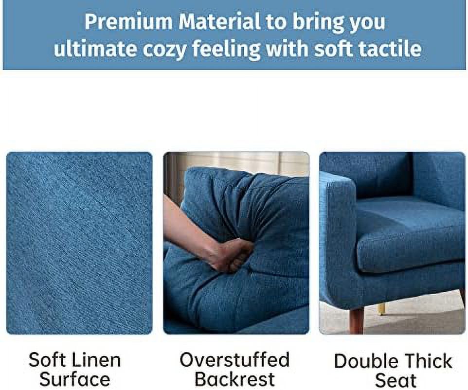 Blue Upholstered Tufted Accent Chair O6625
