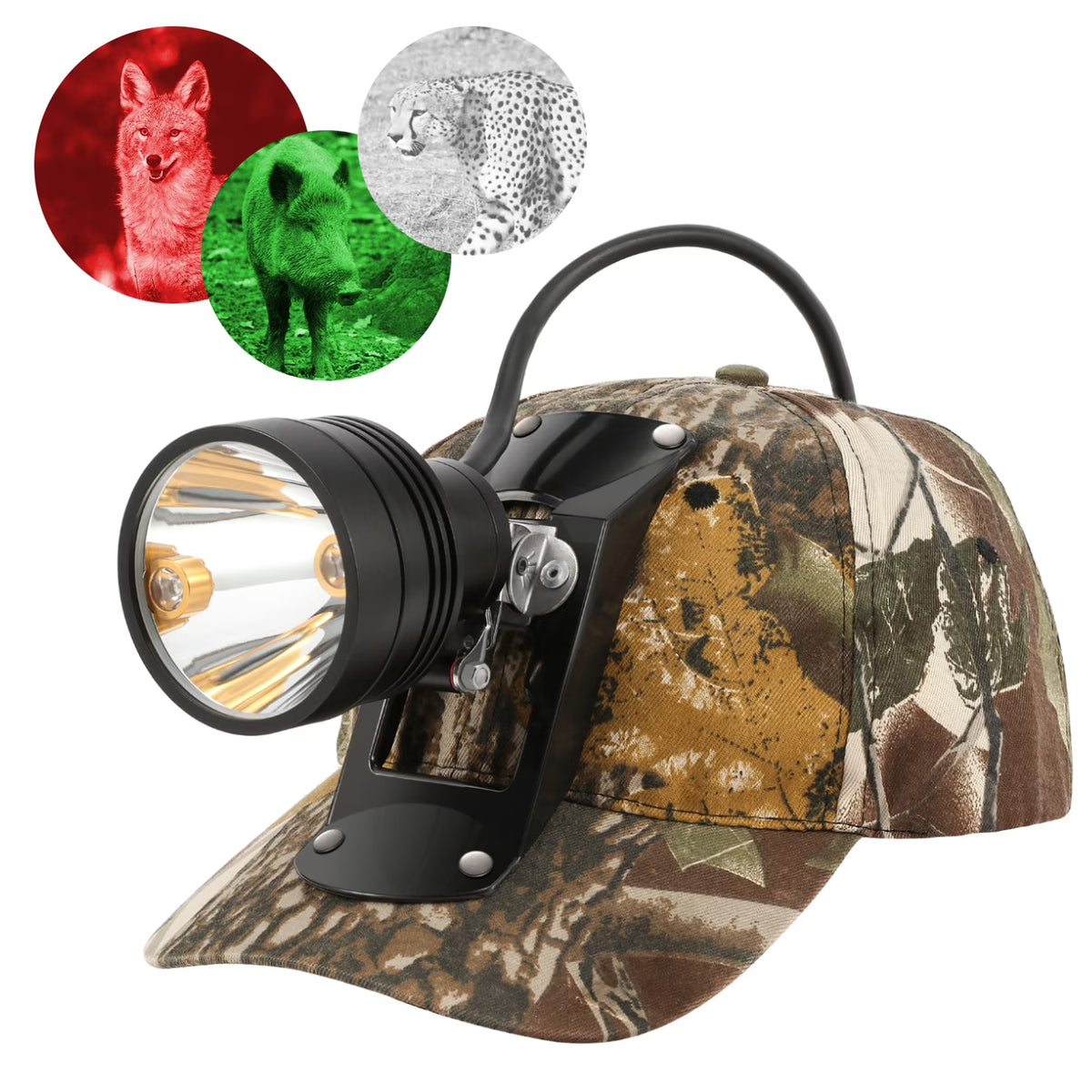 80000 LUX LED Hunting Light with 3 LED Cap Light V975548