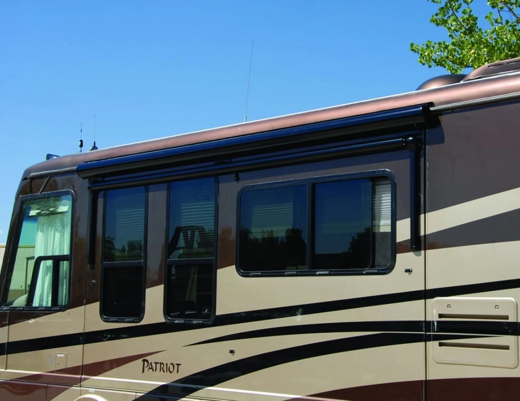 Black Solid RV Slide-Out Automatic Awning B714042