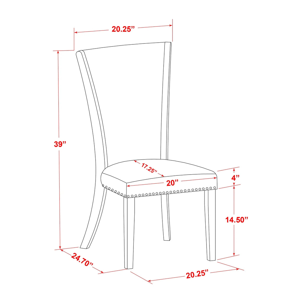 6-piece Wood Dining Set with Cushion Chairs in Gray N70335