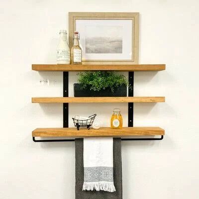 3-Tier Floating Wall Shelf Walnut R54995