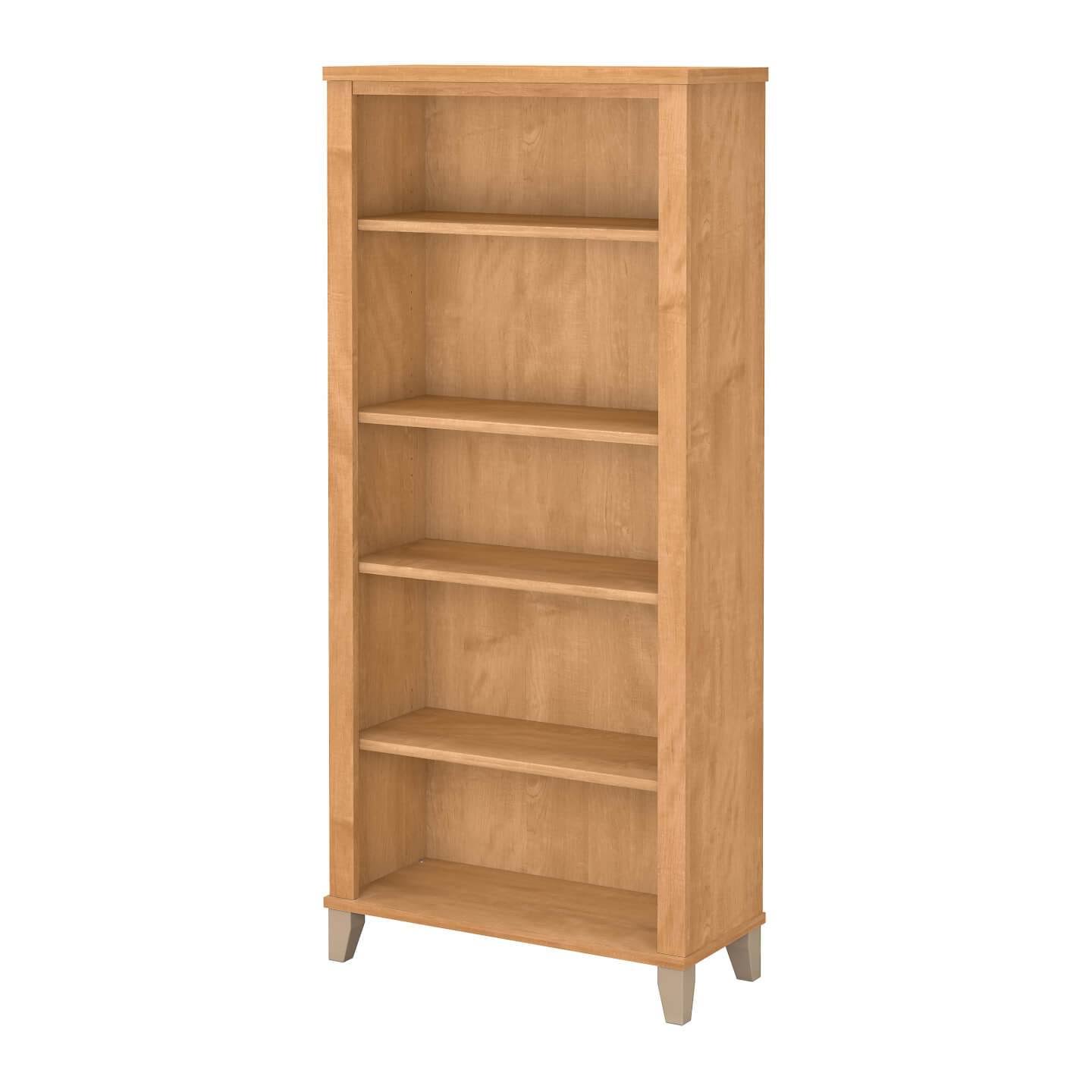 5-Shelf Bookcase in Storm Gray and White F5519