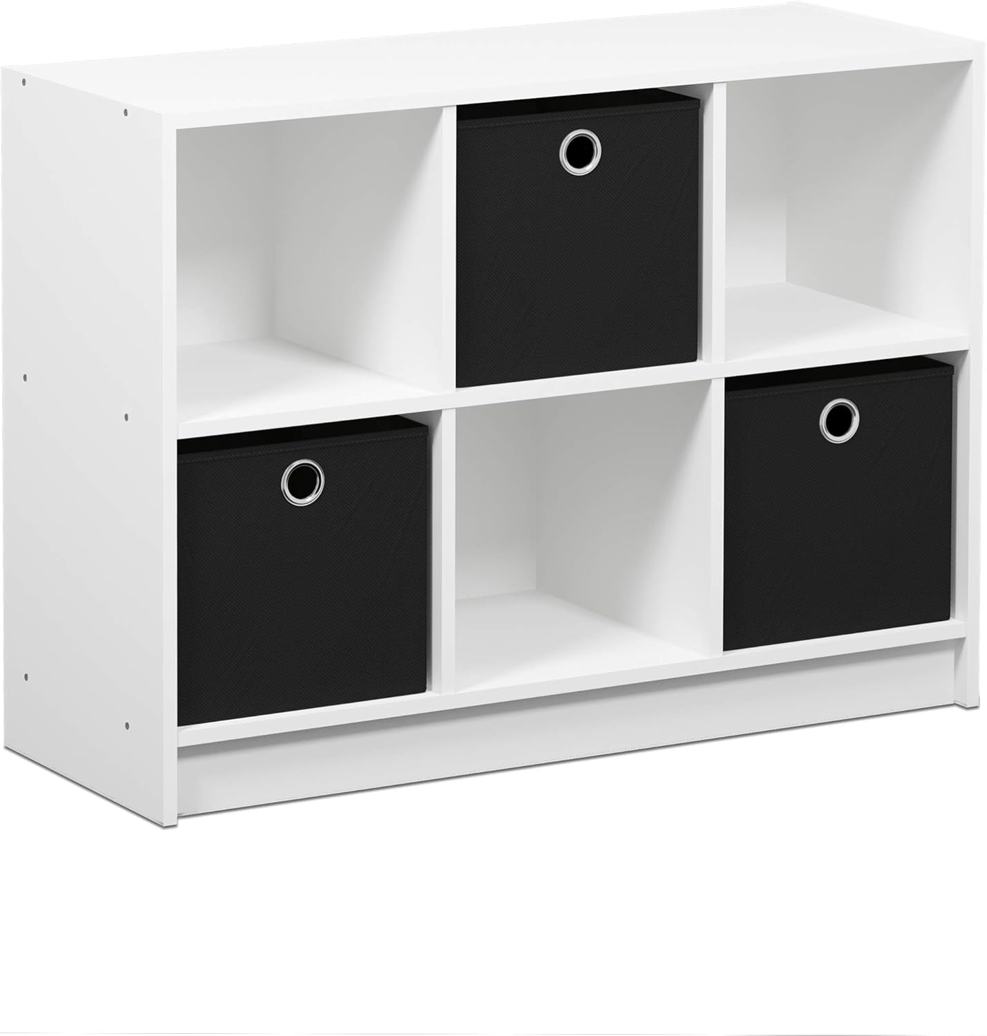 3x2 Bookcase Storage with Bins, Light Cherry/Ivory D358