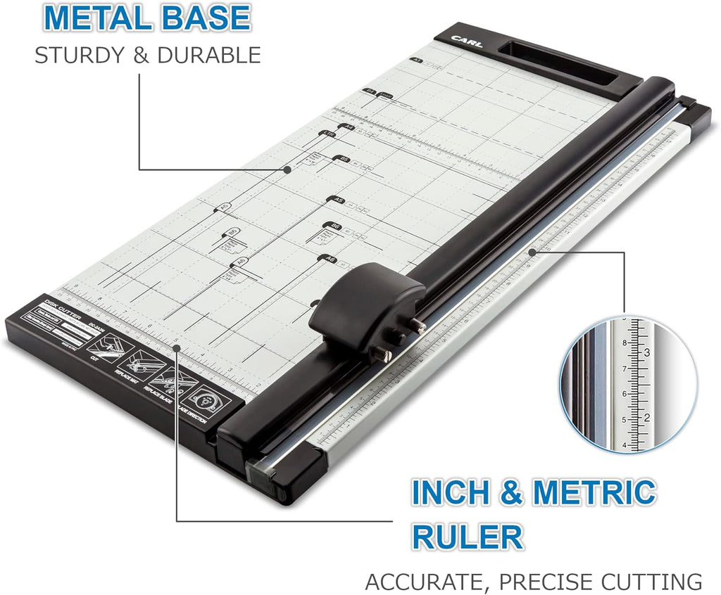 18 inch Rotary Paper Trimmer, Metal Base, 15 Sheet Cutting Capacity, Pack of 2 D991561