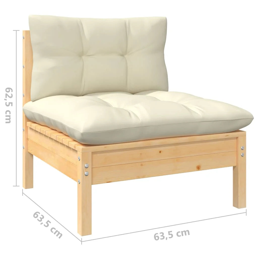 Patio Sofa with Cushions Solid Pinewood E34632